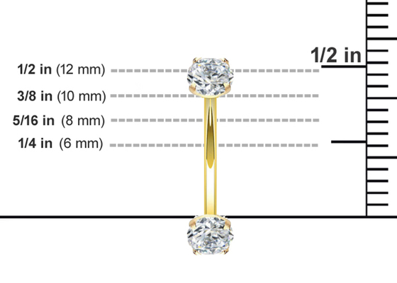dimension de l'anneau 10mm 8mm de 16g Diamond Gold Body Piercing Jewelry pour le nombril