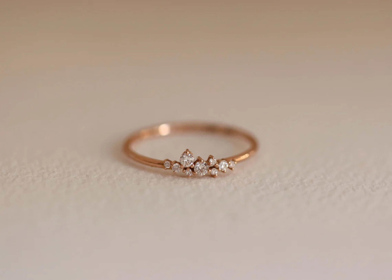 Vrai Diamond Jewellery Ring Brilliant Cut ODM solide de 14K pour l'anniversaire