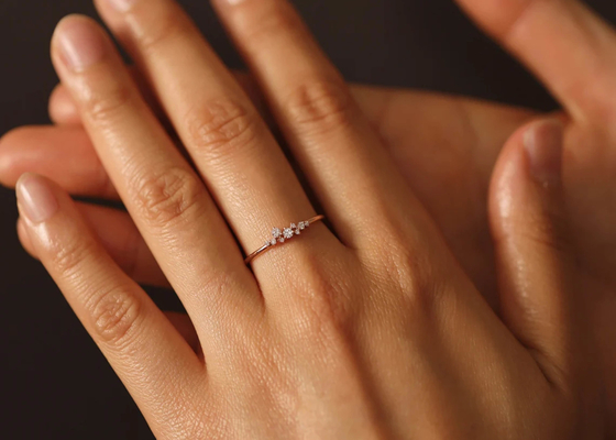 Vrai Diamond Jewellery Ring Brilliant Cut ODM solide de 14K pour l'anniversaire