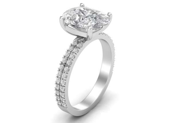 Bijoux 20pcs de l'or massif 14K de 6×8MM avec le diamant 1.5ct ovale