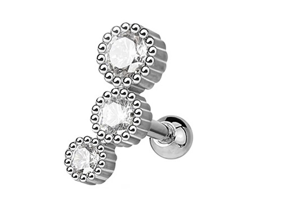 Boucles d'oreille perçantes de bijoux de corps stérile d'or pour l'ODM du diamètre 3×3mm de tragus de cartilage