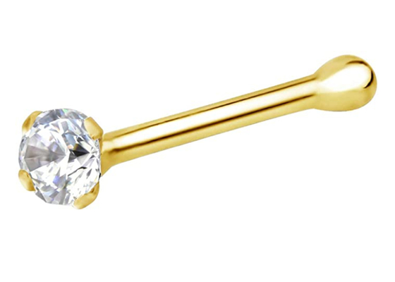 anneau de nez de l'or 14k de 7mm, OEM perçant de bijoux de nez non irritant