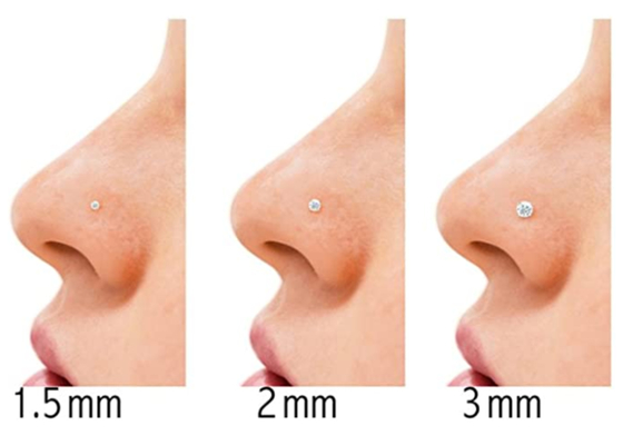 anneau de nez de l'or 14k de 7mm, OEM perçant de bijoux de nez non irritant