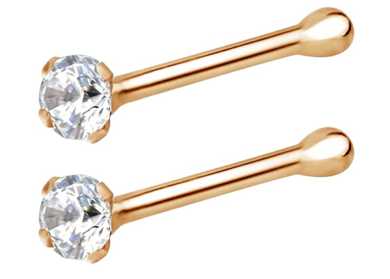 anneau de nez de l'or 14k de 7mm, OEM perçant de bijoux de nez non irritant