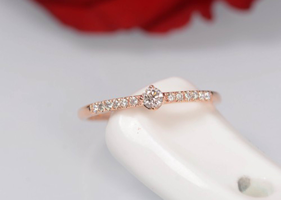 vraie Diamond Jewellery coupe de rond de poids de l'anneau 0.25ct de 4mm pour l'OEM d'anniversaire