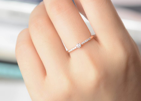 vraie Diamond Jewellery coupe de rond de poids de l'anneau 0.25ct de 4mm pour l'OEM d'anniversaire