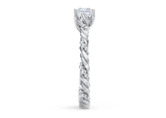 OEM de taille du style 6×6mm de princesse Cut Real Diamond Jewellery Ring Twisted Rope
