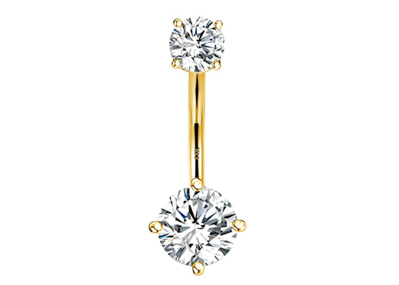 main perçante de griffe de Ring Dia 8mm de nombril de bijoux de corps de l'or 14g plaçant le type