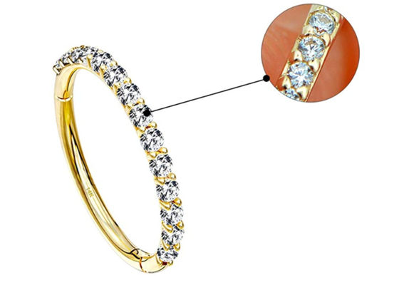 Le cercle forment la taille des boucles d'oreille 1.2×8mm de cartilage de l'or 16g pour épouser
