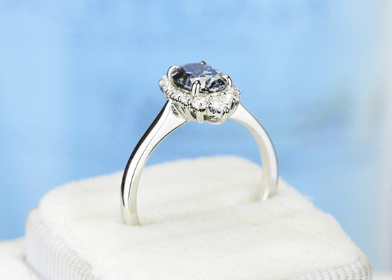 3 taille de la couleur 8×10MM de Moissanite développée par laboratoire ovale Ring Dark Grey de carat