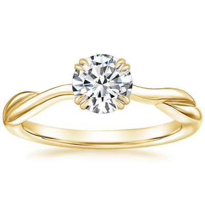 OEM d'ODM de matériel développé par laboratoire d'or jaune de l'anneau 14K de 0.8ct Moissanite
