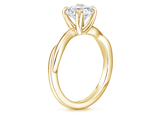 OEM d'ODM de matériel développé par laboratoire d'or jaune de l'anneau 14K de 0.8ct Moissanite