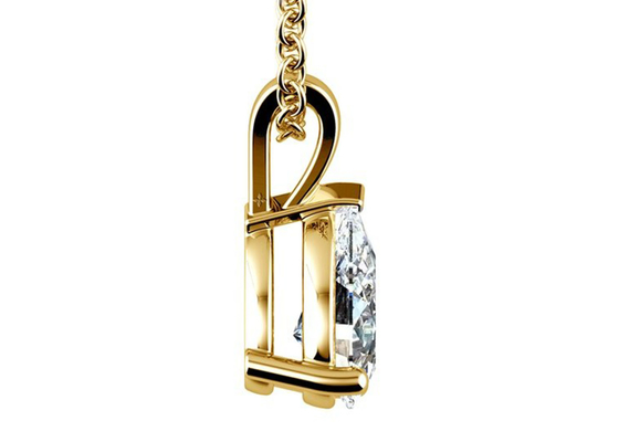 Colliers d'or de la coupe 0.84ct 14k de poire avec le pendant de cru de 8×5mm