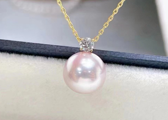 collier d'eau douce simple de la perle 2ct, 0.03ct Diamond Accent Necklace