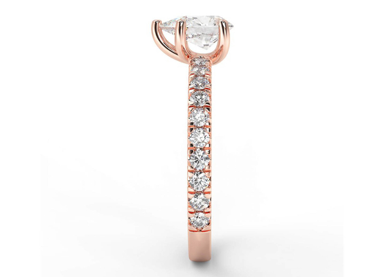 ODM de certificat de Wedding18K Rose Gold Ring Pear Cut 0.80ct DGC