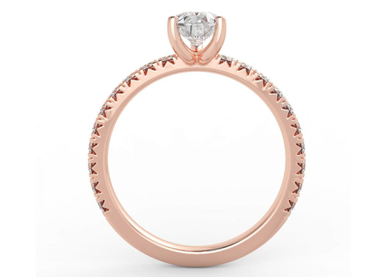 ODM de certificat de Wedding18K Rose Gold Ring Pear Cut 0.80ct DGC