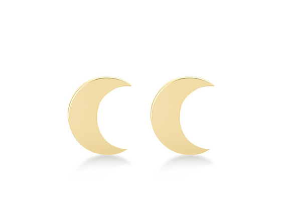 ODM de dimension des boucles d'oreille 6MM d'or de Crescent Shape 9K pour le cadeau de partie