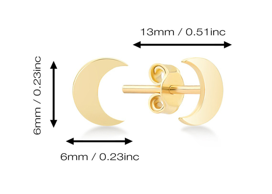 ODM de dimension des boucles d'oreille 6MM d'or de Crescent Shape 9K pour le cadeau de partie