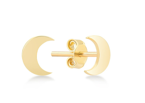 ODM de dimension des boucles d'oreille 6MM d'or de Crescent Shape 9K pour le cadeau de partie