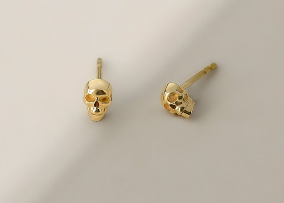 Main de fourche des boucles d'oreille 3×5MM de crâne d'or d'anniversaire plaçant le type ODM