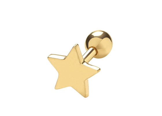 Vissez de retour les boucles d'oreille de l'or 9K pour le cartilage pour le mariage de fiançailles