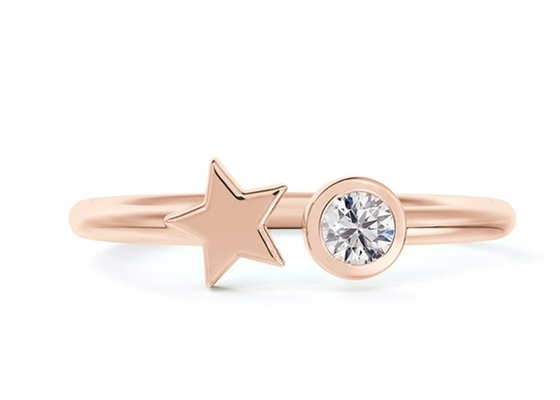 anneau rond de 3.5mm Moissanite, 0,16 ODM d'anneau de mariage d'or du carat 9k
