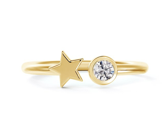 anneau rond de 3.5mm Moissanite, 0,16 ODM d'anneau de mariage d'or du carat 9k