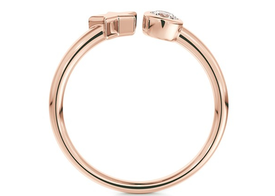anneau rond de 3.5mm Moissanite, 0,16 ODM d'anneau de mariage d'or du carat 9k