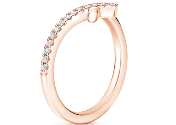 9K Rose Gold Moissanite Engagement Rings 1.3mm 0.14Carat autour de la forme