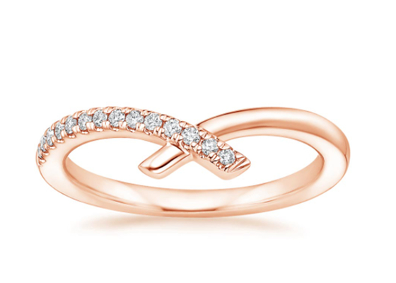 9K Rose Gold Moissanite Engagement Rings 1.3mm 0.14Carat autour de la forme
