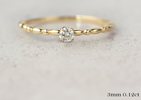 Or Ring With Solitaire Diamond, ODM de 6MM de 0.8ct Moissanite Diamond Rings