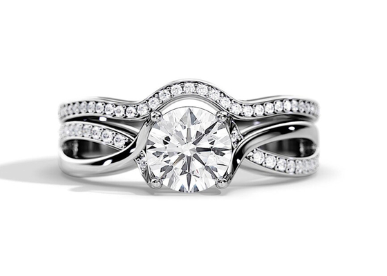 couleur de moyenne de 1.25ct Rose Gold Moissanite Engagement Rings VS1 SI1 SI2
