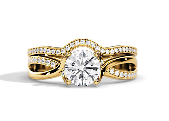 couleur de moyenne de 1.25ct Rose Gold Moissanite Engagement Rings VS1 SI1 SI2