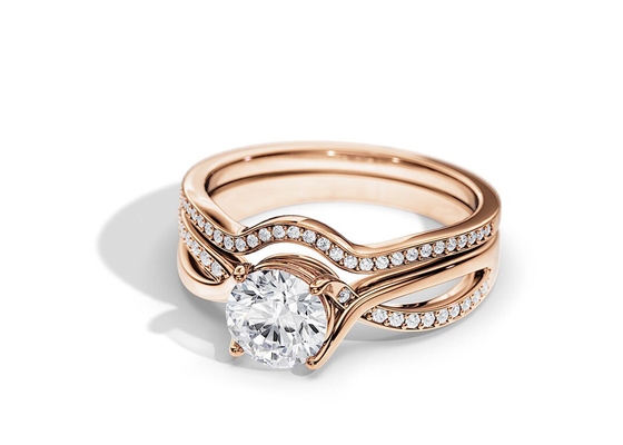 couleur de moyenne de 1.25ct Rose Gold Moissanite Engagement Rings VS1 SI1 SI2