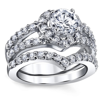 OEM en forme de coeur de Diamond Engagement Ring 0.46CT de coupe brillante ronde