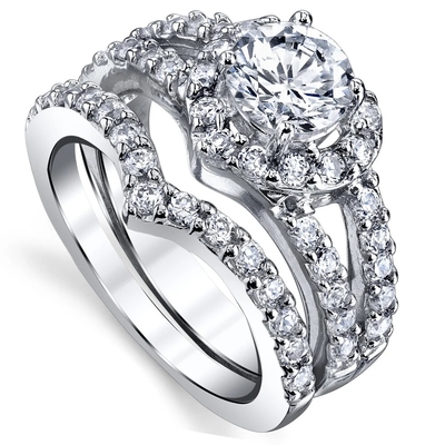 OEM en forme de coeur de Diamond Engagement Ring 0.46CT de coupe brillante ronde