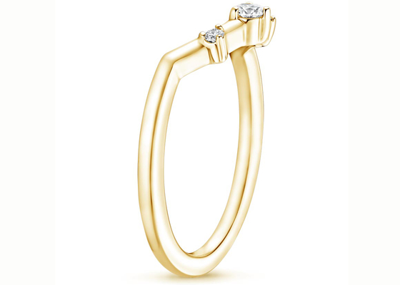 Bijoux de l'or 14K jaune de la taille 1.3mm-2.2mm avec 0.05ct trois Stons