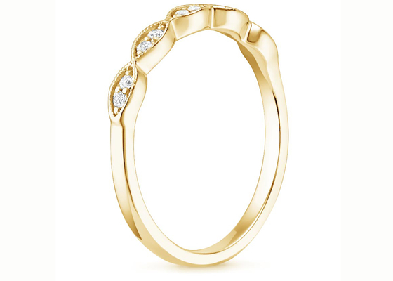 Barre de taille de l'anneau 1mm-2mm de bijoux d'or jaune de Marquise Shape 14K plaçant le type