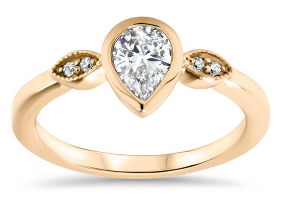 anneau de Moissanite d'or de 0.77carat 10k, dimension de la bague de fiançailles 5×7mm de solitaire d'or