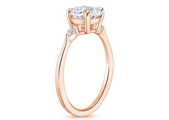 diamètre OV7×9mm 2.1ct d'anneaux de 10K Rose Gold Oval Moissanite Engagement