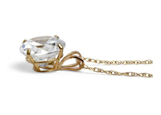 Solitaire Diamond Necklace, ODM de cru de l'OEM des femmes de collier de l'or massif 14k de 5mm