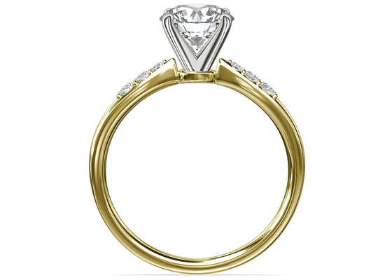 La forme ronde 9K argentent la pierre blanche de Ring With 6MM 1.0ct Moissanite