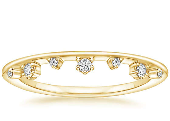 Aalternating classe le diamant naturel jaune de Ring With 0.15ct VS1 2mm de bijoux de l'or 14K