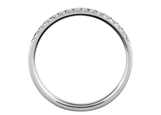 Matériel argenté d'argent de l'anneau 9k 925 de la délicatesse 1.3mm avec 0.16Carat Moissanite