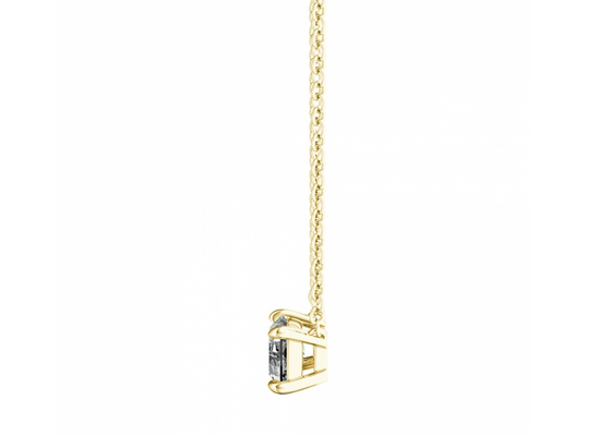 La baguette a coupé des colliers de l'or 14K avec le diamant de solitaire de 0.5ct 5×7mm