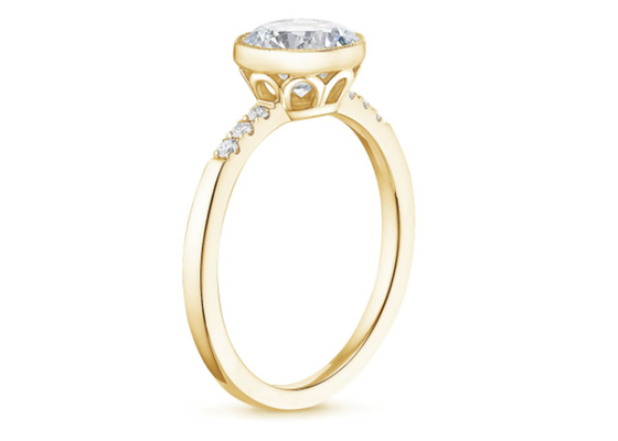 Or jaune Diamond Ring, ODM des femmes 10k d'OEM ovale de Diamond Engagement Ring de laboratoire