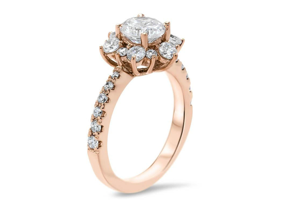 Le flocon de neige a inspiré le poids argenté de la taille 1.0ct de 9K Ring With Lab Diamond RD6.5MM