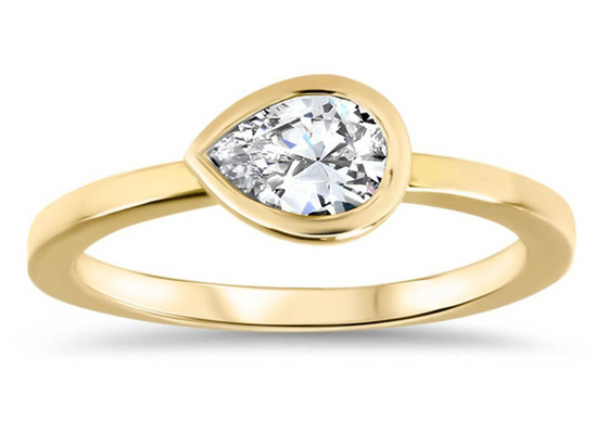 anneau de mariage de l'or 0.77ct jaune, bague de fiançailles d'ensemble d'encadrement d'ODM pour Madame