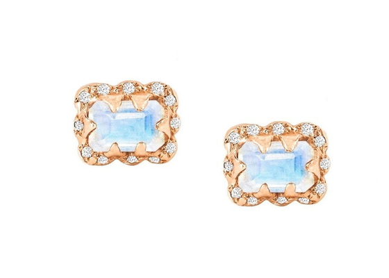 5×7MM Emerald Cut Diamond Earrings With ont arrosé le diamant pour le cadeau