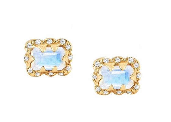5×7MM Emerald Cut Diamond Earrings With ont arrosé le diamant pour le cadeau